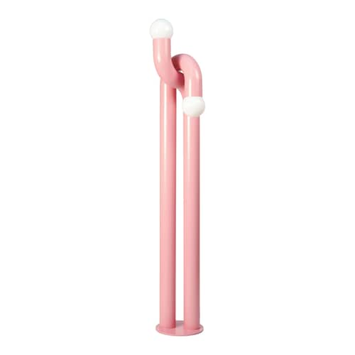 Lampada a stelo Modulation metallo rosa / H 185 cm - Axel Chay - Rosa - Acciaio laccato, Vetro