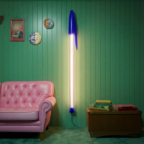 Lampe Bic Lamp bleu / LED - H 178 cm - Seletti - Bleu - Polycristal