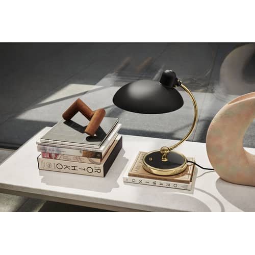 Lampe de table Kaiser idell noir or métal / Réédition 1930 - Edition limitée - Fritz Hansen - Noir mat / Laiton poli - Acier peint, Laiton poli