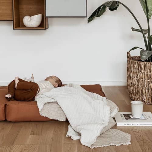 Fauteuil convertible enfant Mini Cube / Lit d\'appoint - KARUP DESIGN - Brun argile 759 - Coton, Fibres mélangées, Mousse