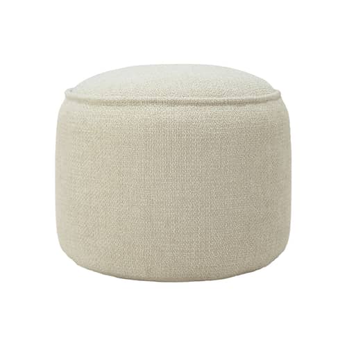 Outdoor-Hocker Donut Outdoor textil weiß beige / Ø 50 cm - Ethnicraft - Natur - Polypropylen-Stoff, Schaumstoff