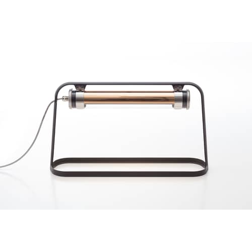 Outdoorlampe Astrup LED metall schwarz / L 60 cm - SAMMODE STUDIO - Schwarz / Kupfer - lackiertes Aluminium, Polykarbonat