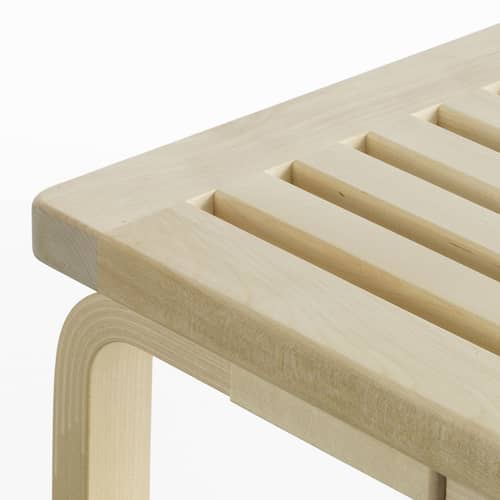 Panchina 153B legno naturale / L 72,5 cm - Alvar Aalto, 1945 / Seduta a doghe - ARTEK - Betulla - Betulla lamellare, Betulla massiccia