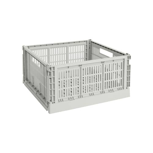 Panier Colour Crate plastique gris Large Square / 42 x 42 cm - Recyclé - Hay - Gris - Polypropylène recyclé