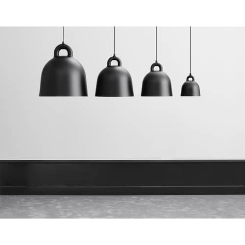 Bell Pendant metal black Extra small Ø 22 cm - Normann Copenhagen - Matt Black & White inside - Aluminium