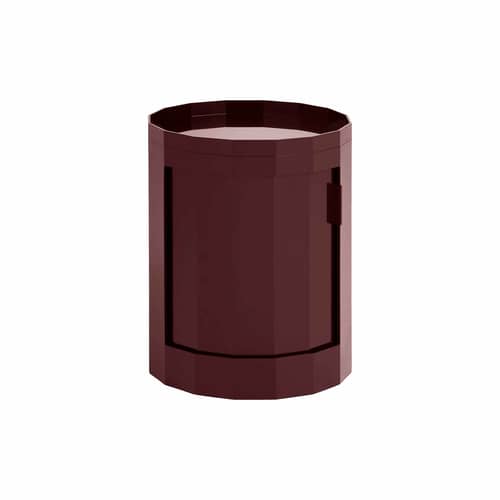 Rangement Facet Low / H 49 cm - 1 porte / Avec roulettes - Hay - Bordeaux - ABS recyclé