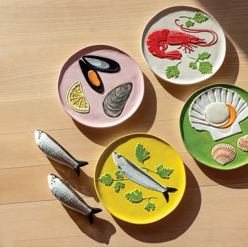 Set Sale e Pepe in Ceramica - Gabbiani, Accessori a Tema Mare, Saliera e Pepiera