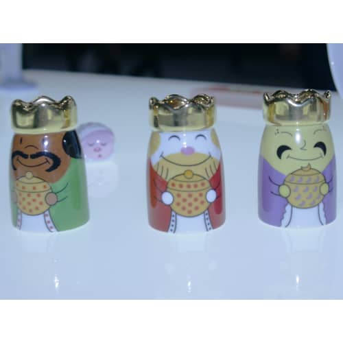 Statuina del presepio Re Magi ceramica multicolore Set di 3 statuine - Alessi - Multicolore - Porcellana