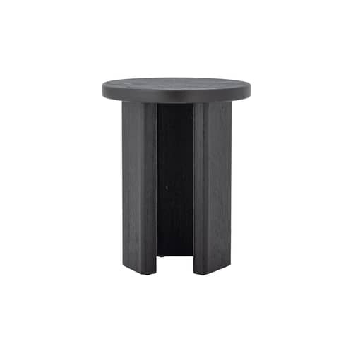 Table d\'appoint Mimola bois noir / Ø 40 x H 50 cm - Bloomingville - Noir - Pin laqué