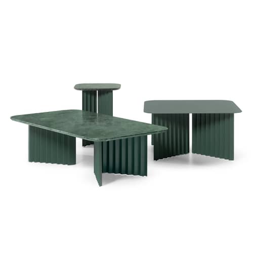 Table d\'appoint Plec Small pierre vert / Marbre - 37 x 37 x H 45 cm / Seconde vie - RS BARCELONA - Vert - Acier, Marbre