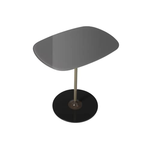 Table d\'appoint Thierry / 33 x 50 x H 50 cm - Verre - Kartell - Gris clair - Acier peint, Verre trempé