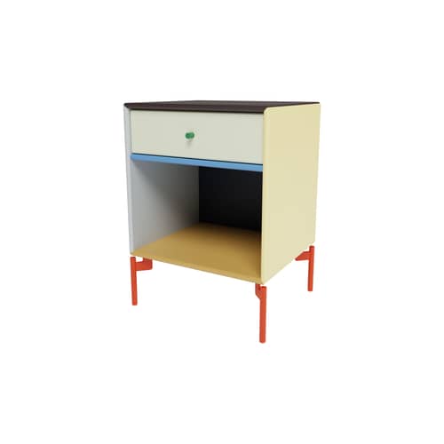 Table de chevet Dream by KIMPOP bois multicolore / Édition Limitée / Seconde vie - MONTANA - Multicolore - Acier laqué, MDF laqué