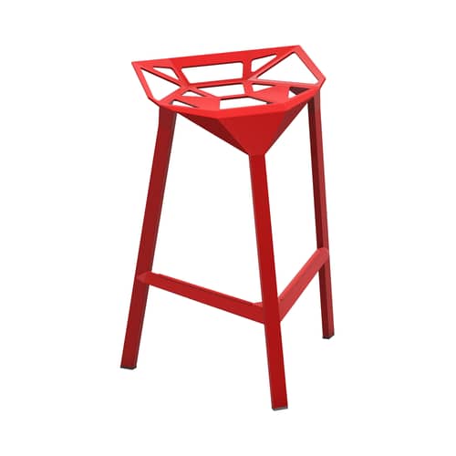 Tabouret de bar Stool One métal rouge / H 67 cm - Konstantin Grcic, 2006 - Magis - Rouge - Aluminium
