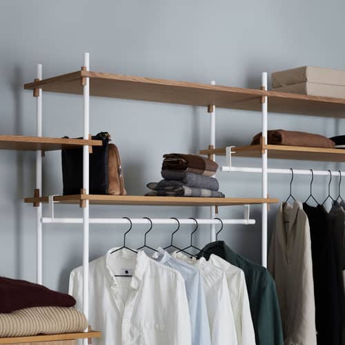 Accessoire / Tringle à vêtements pour système Shelving System - L 85 cm - MOEBE - Blanc - Acier