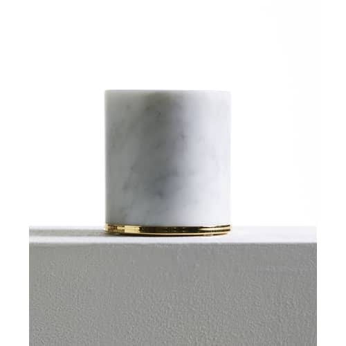 Cale-porte  marbre blanc / Marbre - H 10 cm - Opinion Ciatti - Blanc / Or 24 carats - Acier finition or 24 carats, Marbre de Carrare