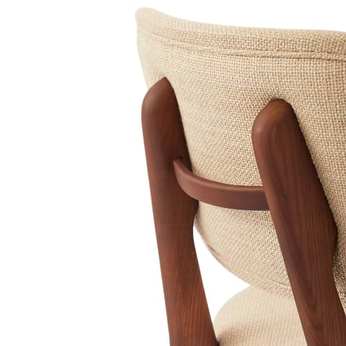 Chaise rembourrée Happy Days tissu beige - POLSPOTTEN - Beige uni - Frêne, Mousse, Tissu