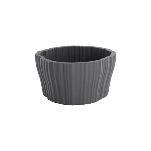 Corteza Large Flower-pot holder plastic material grey / 64 x 70 cm x H 36 cm - Kartell - Charcoal grey - Recycle polyethylene