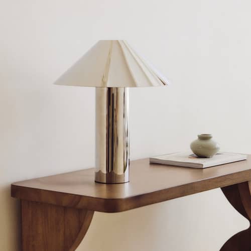 Lampada da tavolo Chroma metallo argento / H 41 cm - NV GALLERY - Cromato - Acciaio inossidabile