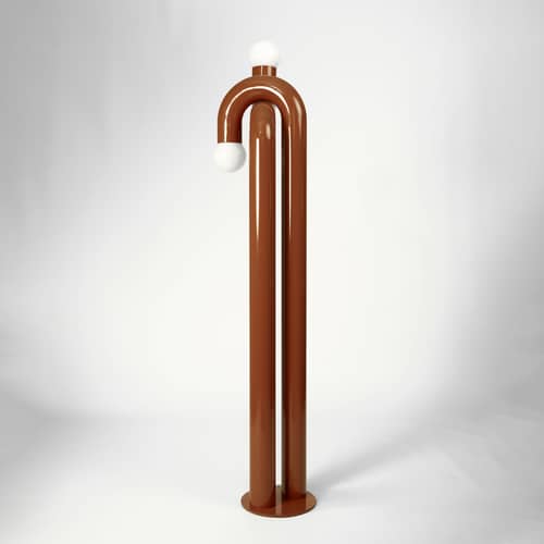 Lampadaire Modulation métal marron / H 185 cm - Axel Chay - Marron - Acier laqué, Verre