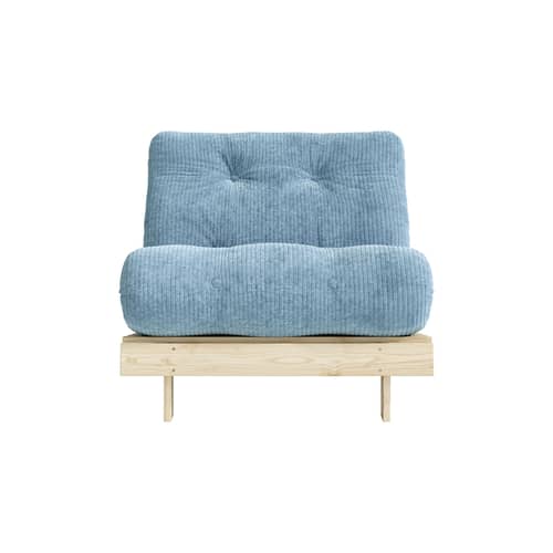 Fauteuil convertible Roots / Dormeuse & lit d\'appoint - 3 positions / Structure pin clair - KARUP - Bleu brume (554) / Pin clair - Mousse, Pin massif certifié FSC, Tissu