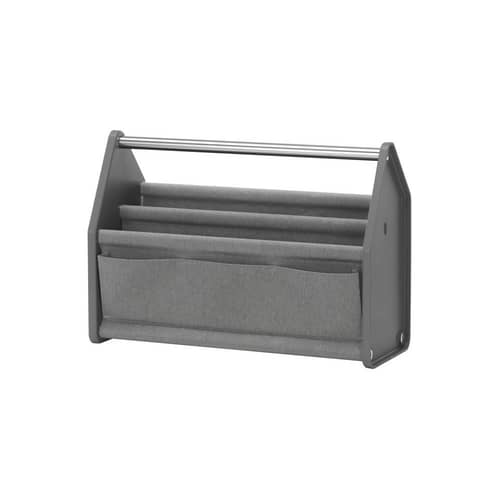 Panier Locker Box / Organiseur de bureau  transportable - Tissu / L 46,5 cm - Vitra - Gris foncé - Aluminium, Polyester recyclé, Tissu polyester