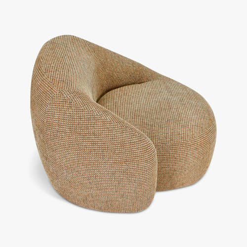 Poltrona imbottita Neo tessuto giallo - NV GALLERY - Giallo (tweed) - Legno certificato FSC, Schiuma ad alta densità, Tissu Tweed