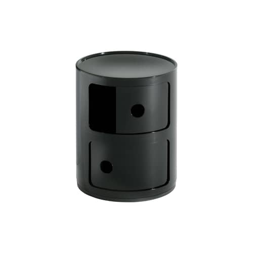 Portaoggetti Componibili materiale plastico nero / 2 Cassetti - H 40 cm - Anna Castelli Ferrieri, 1968 - Kartell - Nero - ABS