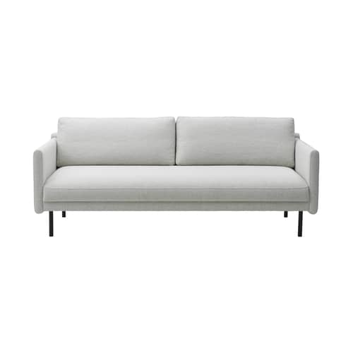 Sofa Rar textil weiß / 3-Sitzer - L 204,5 cm - Normann Copenhagen - Stoff Gebrochen weiß - Gewebe, Holz, PU-Schaum, Stahl