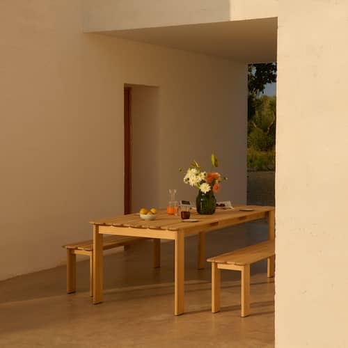 rechteckiger Tisch Assemble holz natur / 220 x 92,2 cm - Muuto - Teakholz - FSC™-zertifiziertes Teakholz