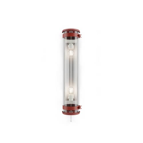 Applique d\'extérieur Rimbaud / Suspension - L 68 cm - SAMMODE STUDIO - Rouge / Argent - Acier inoxydable, Aluminium anodisé, Verre borosilicaté