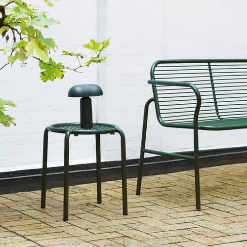 Sgabello Vig metallo verde - Normann Copenhagen - Verde scuro - Acciaio termolaccato