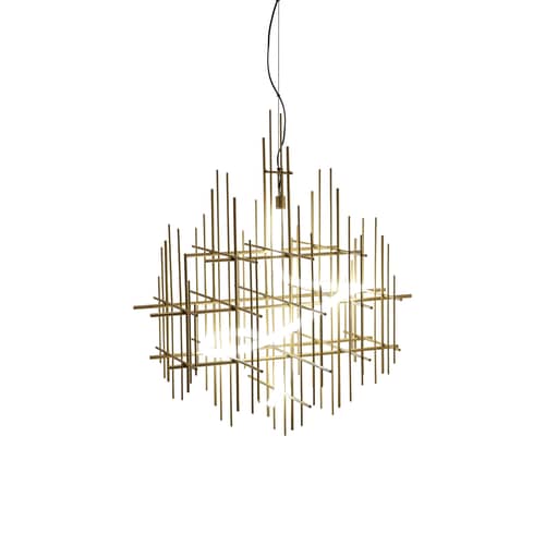 Sospensione Metrica metallo oro / 67 x 61 x H 74 cm - Mogg - Oro - Ferro, Silicone