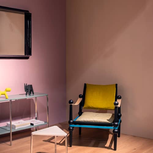Specchio murale Coves ceramica viola / Con ripiano - 60 x 60 cm - Magis - Melanzana - Ceramica, Vetro