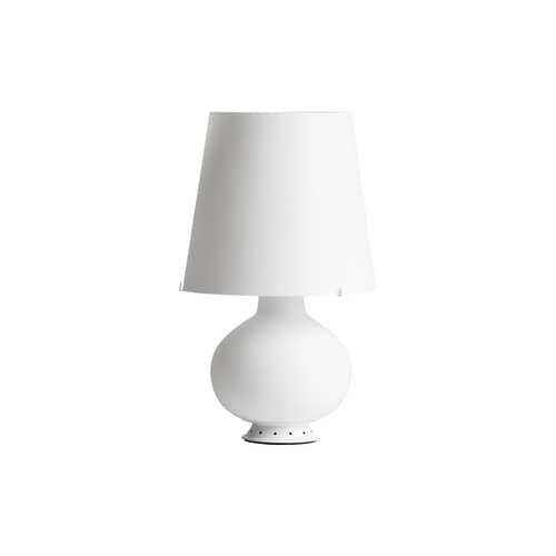Fontana 1853 Medium Table lamp glass white / H 53 cm - Max Ingrand, 1954 - Fontana Arte - White - Painted metal, Satin blown glass