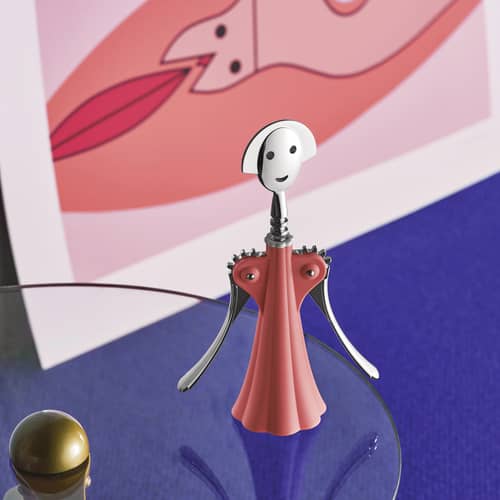 Tire-bouchon Anna G. plastique rose / Colour Tales - Alessi - Rose - Acier laminé, Résine thermoplastique, Zamak chromé