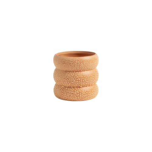 Vase Flab keramik orange / Ø 10 x H 10 cm - Steinzeug - & klevering - H 10 cm / Terrakotta - Sandstein