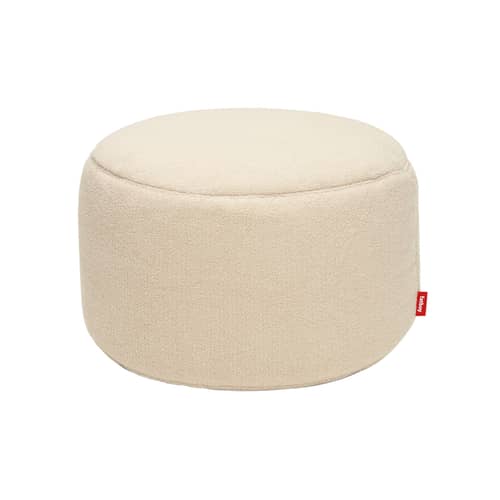 Sitzkissen Point Large Sherpa textil weiß beige / Ø 70 cm - Stoff Sherpa (Webpelz) - Fatboy - Naturweiß (Plüschstoff Sherpa) - Sherpa-Fleece-Stoff