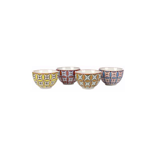 Hippy Bowl ceramic multicoloured Set of 4 - Pols Potten - Multicolored - Vitrified ceramic