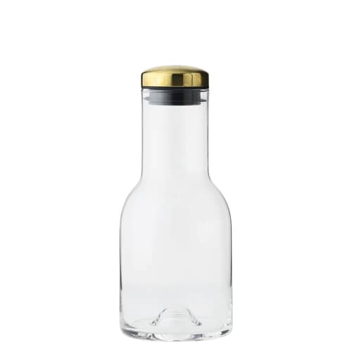 Carafe Bottle     / 0,5 L - Bouchon laiton - Menu - Laiton / Transparent - Laiton, Silicone, Verre