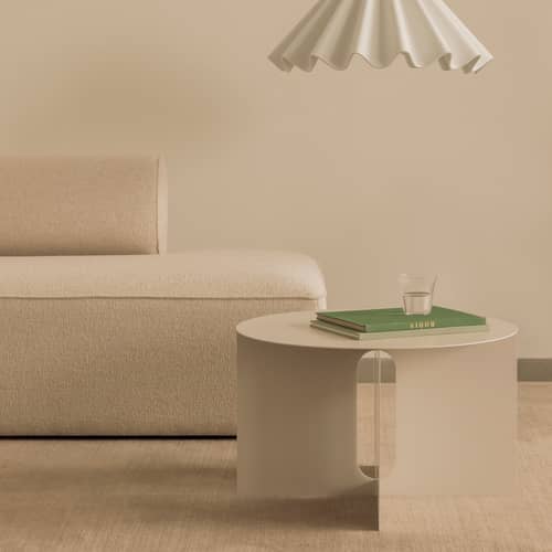 Androgyne Coffee table metal white / Ø 63 x H 38 cm - Audo Copenhagen - Table / Ivory - Epoxy steel