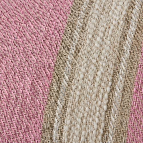 Cuscino Woven Striped tessuto rosa / 60 x 40 cm - HK LIVING - Rosa - Cotone, Lino, Poliestere