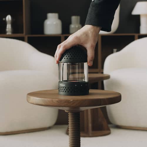 Enceinte Bluetooth portable Light Speaker verre noir / Lumineuse - Transparent Speaker - Noir - Aluminium, Verre borosilicaté
