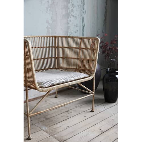 Fauteuil Cuun fibre végétale bois naturel / Rotin - House Doctor - Fauteuil / Naturel - Fer, Rotin