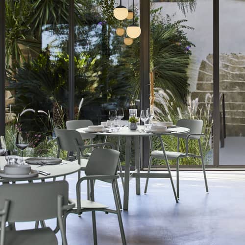 Fauteuil empilable Studie métal gris / Aluminium - Fermob - Gris lapilli - Aluminium