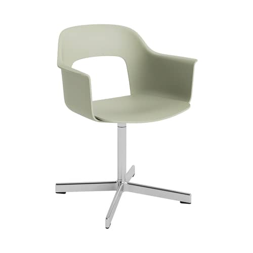 Fauteuil pivotant Layout 231 vert / Recyclé - Hay - Vert pastel - Aluminium poli, Polypropylène recyclé post-consommation