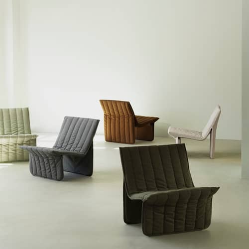 Fauteuil rembourré Limit / Réédition 1974 - Normann Copenhagen - Gris (tissu Remix 143) -  Ouate, Acier, Tissu Kvadrat