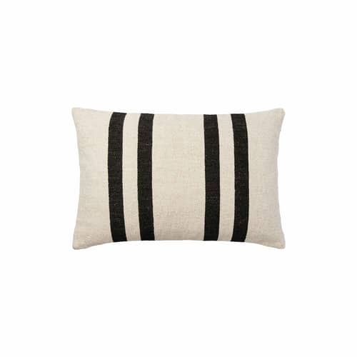 Housse de coussin Sigrun blanc / 40 x 60 cm - BROSTE COPENHAGEN - Blanc / Noir - Coton, Lin