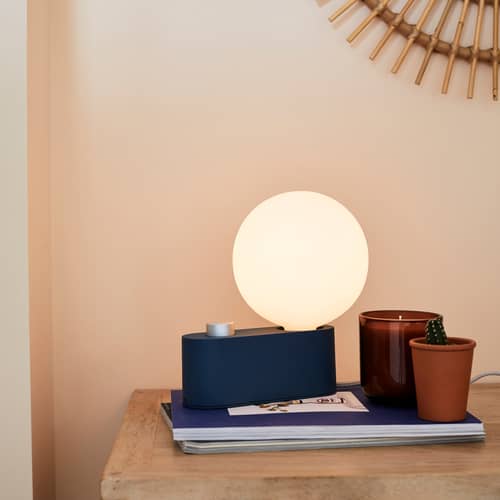 Lampe de table Alumina métal bleu / Applique - TALA - Bleu saphir - Aluminium thermolaqué, Porcelaine