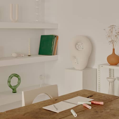 Lautsprecherbox Acoustic Sculpture corian weiß / handgeschnitzt - Bluetooth 5.0 - Transparent Speaker - Weiß - Jesmonite® Verbundwerkstoff