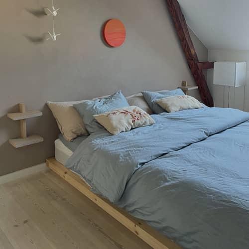 Lit double Dock / Pour matelas 160 x 200 cm - KARUP DESIGN - Pour matelas 160 x 200 - Pin massif certifié FSC